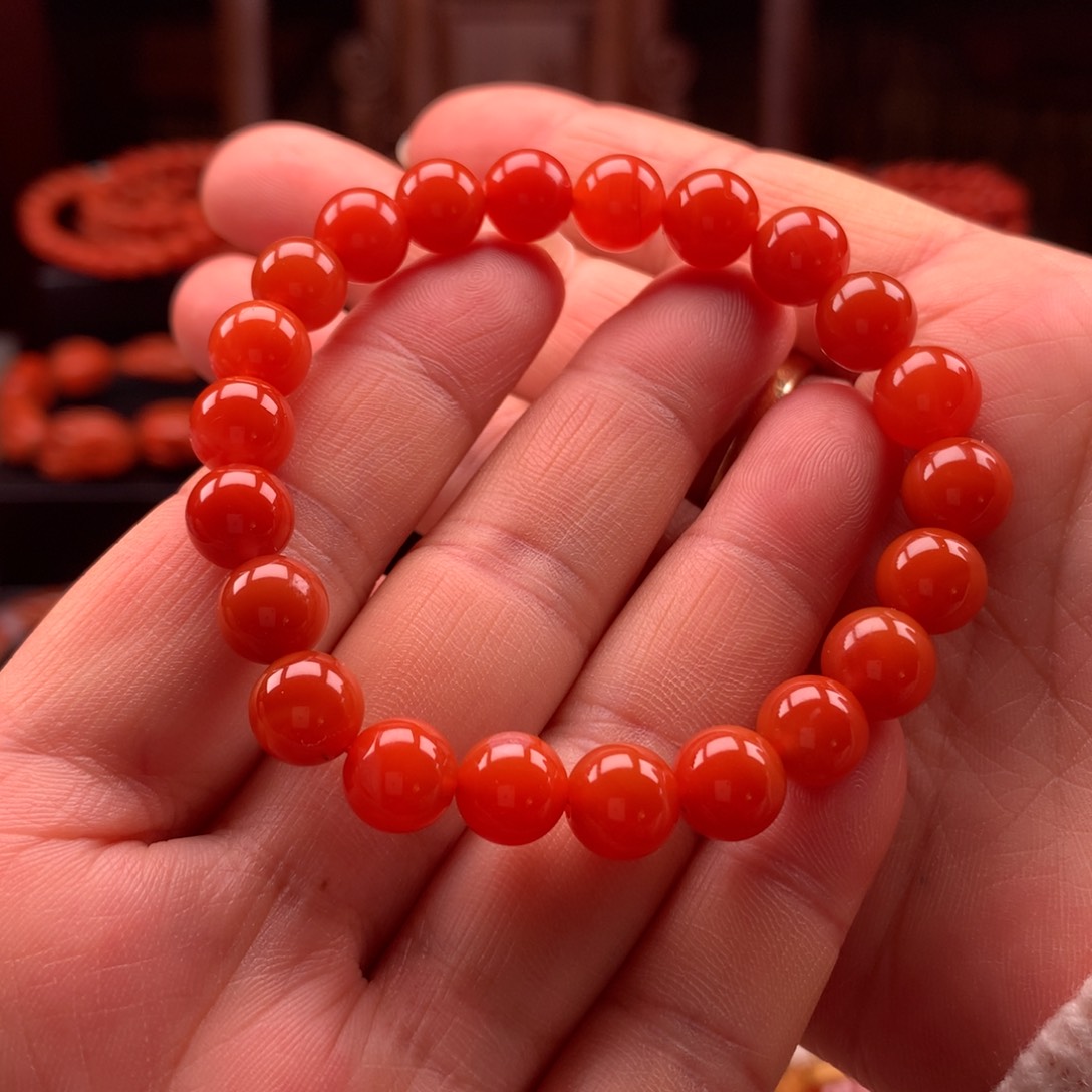 南红玛瑙手串未镶嵌