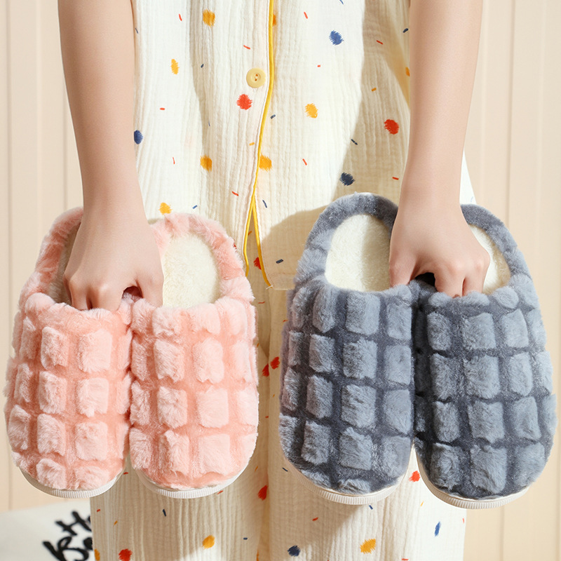 棉拖鞋女士冬季2025新款室内家居家用防滑保暖男款冬天毛毛绒拖鞋