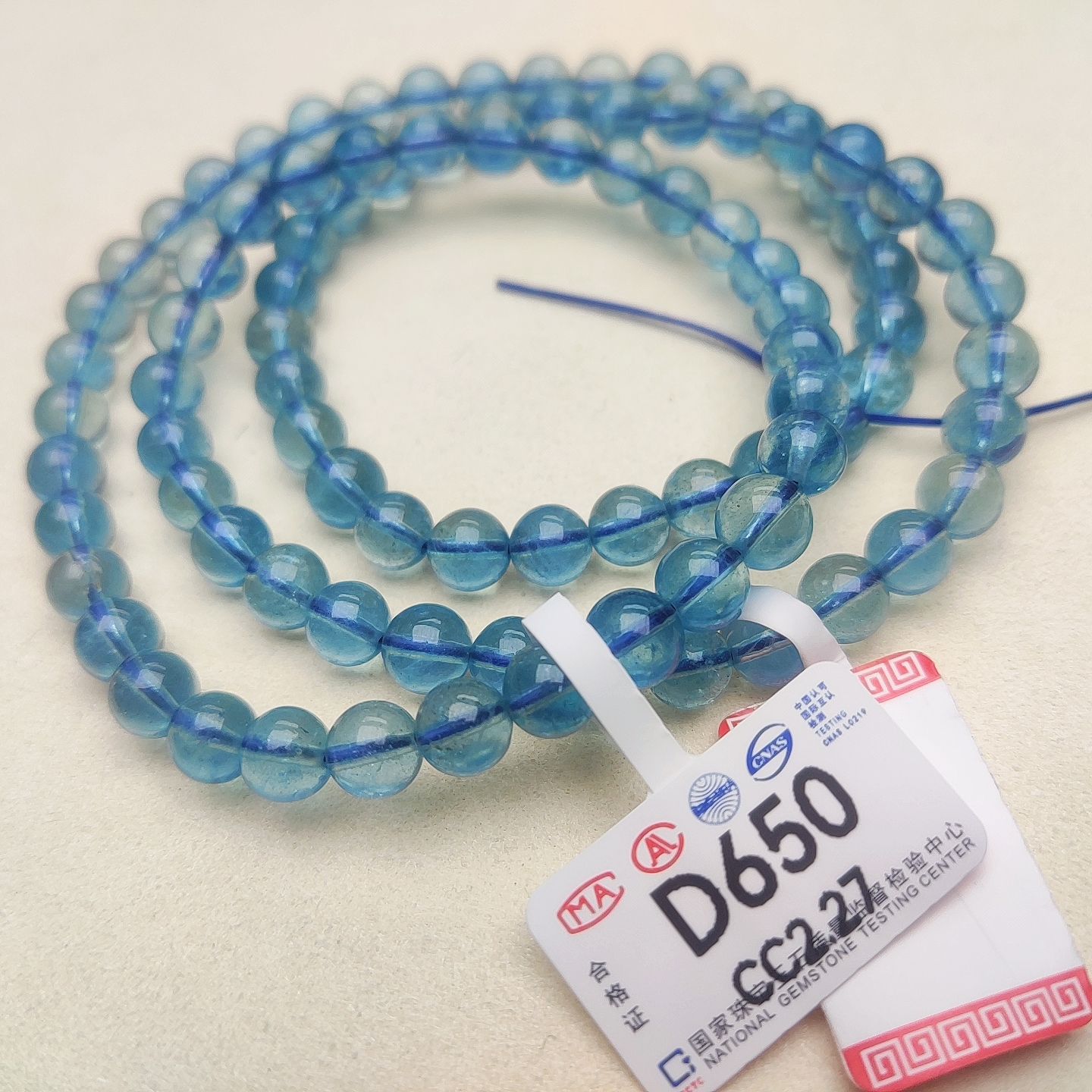 天然魔鬼蓝/海/蓝/宝多圈手链-D650-多样性发一