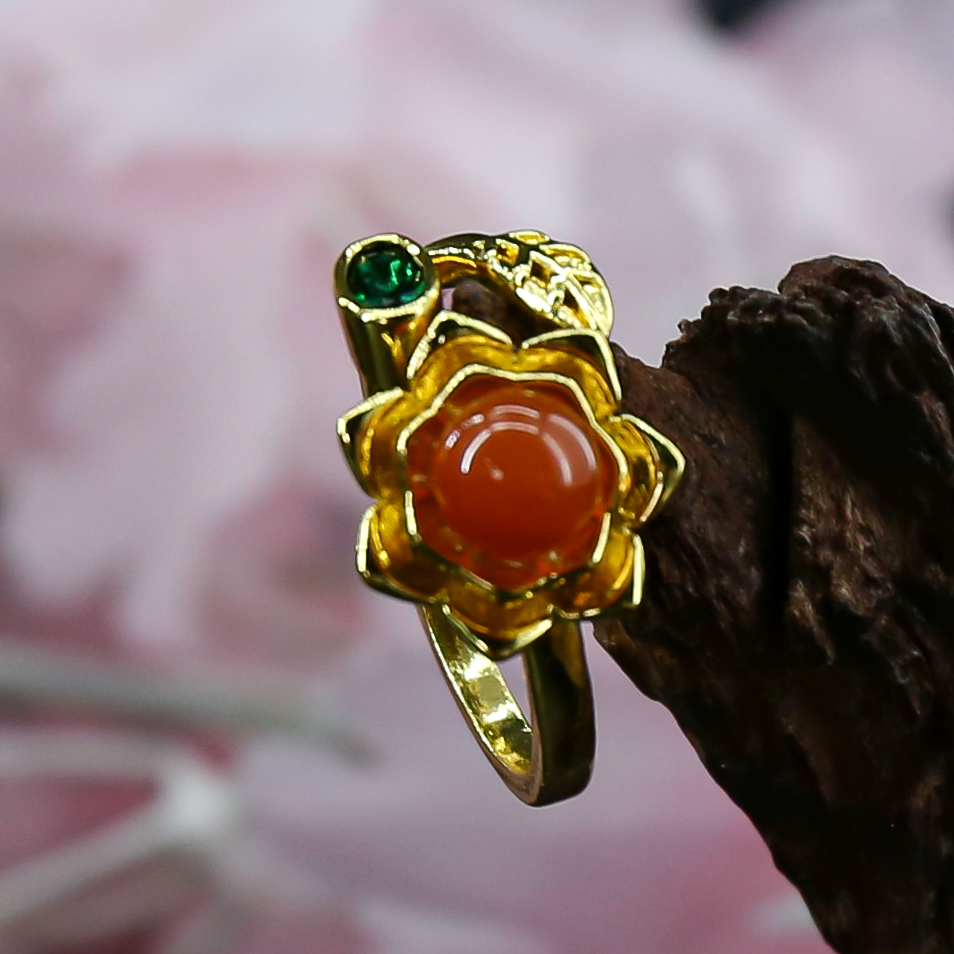 GZT0490-南红戒指（无礼盒）