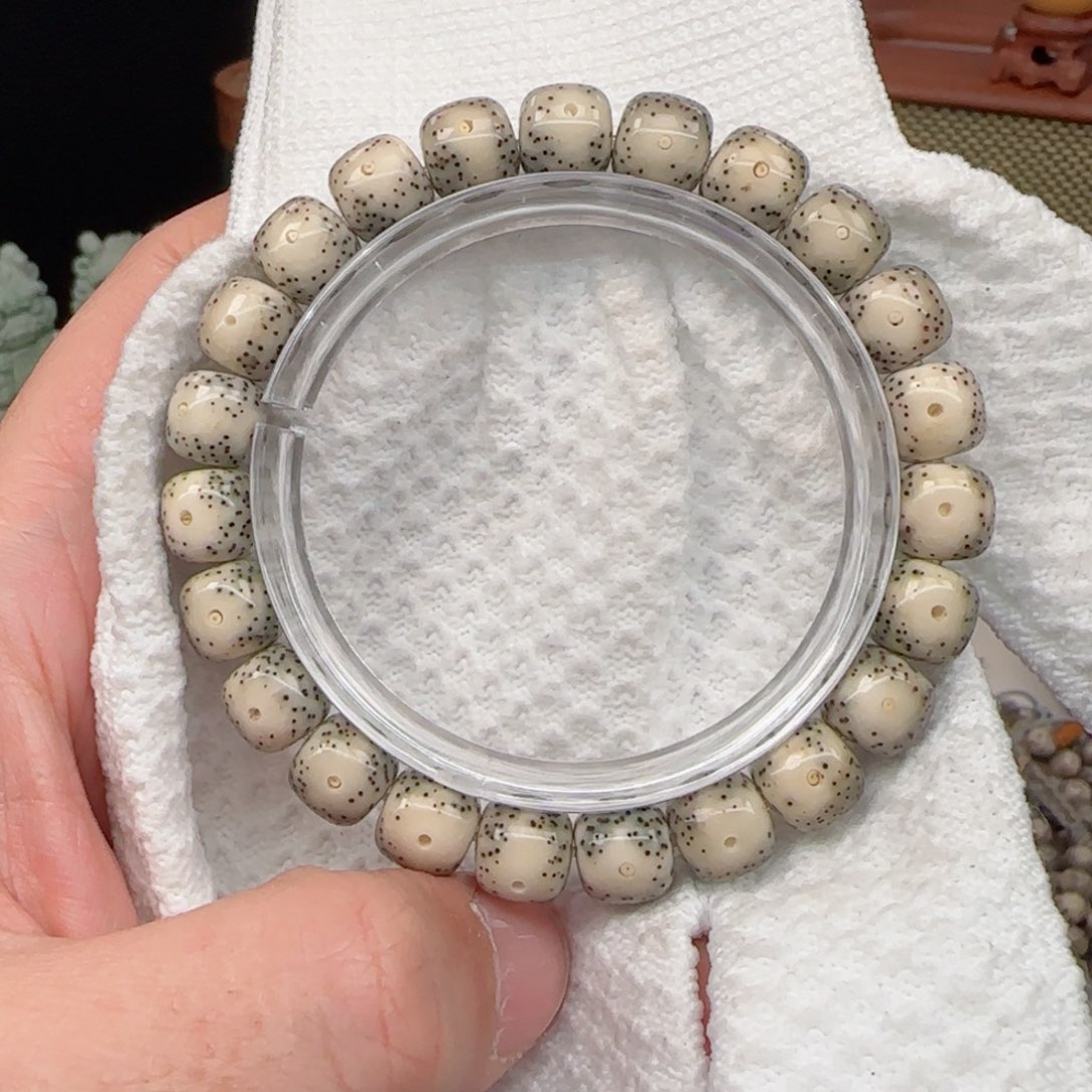 星月菩提手串骨瓷白果冻大眼睛10*9