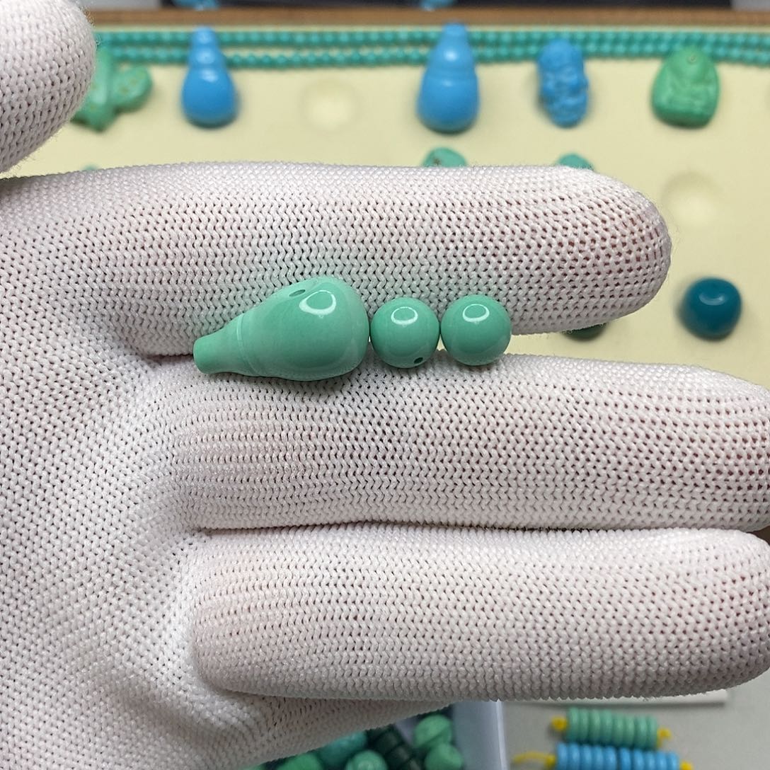 㤀***卄卡12mm三通高瓷绿色卡8mm圆珠