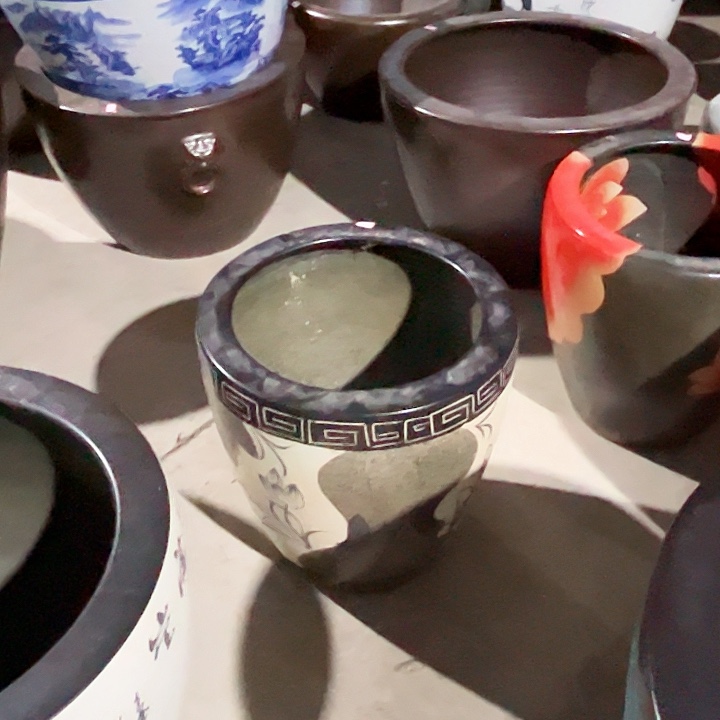 简***单景德镇陶瓷鱼缸艺术直径42高度46