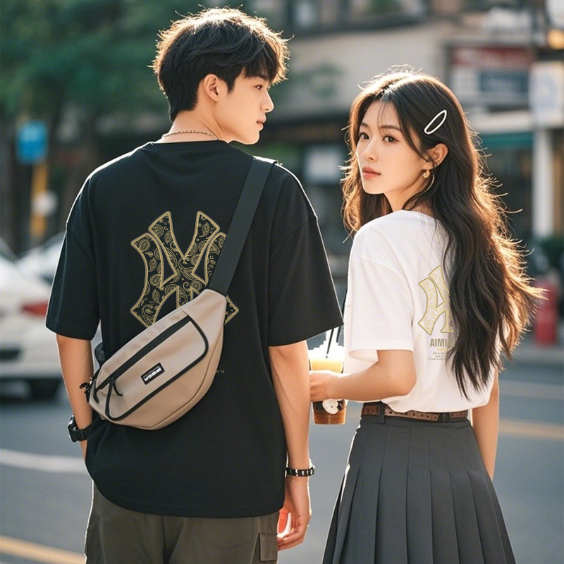 夏季索洛纳嘻哈韩版T恤短袖健身时尚学生常规款男士圆领常规情侣