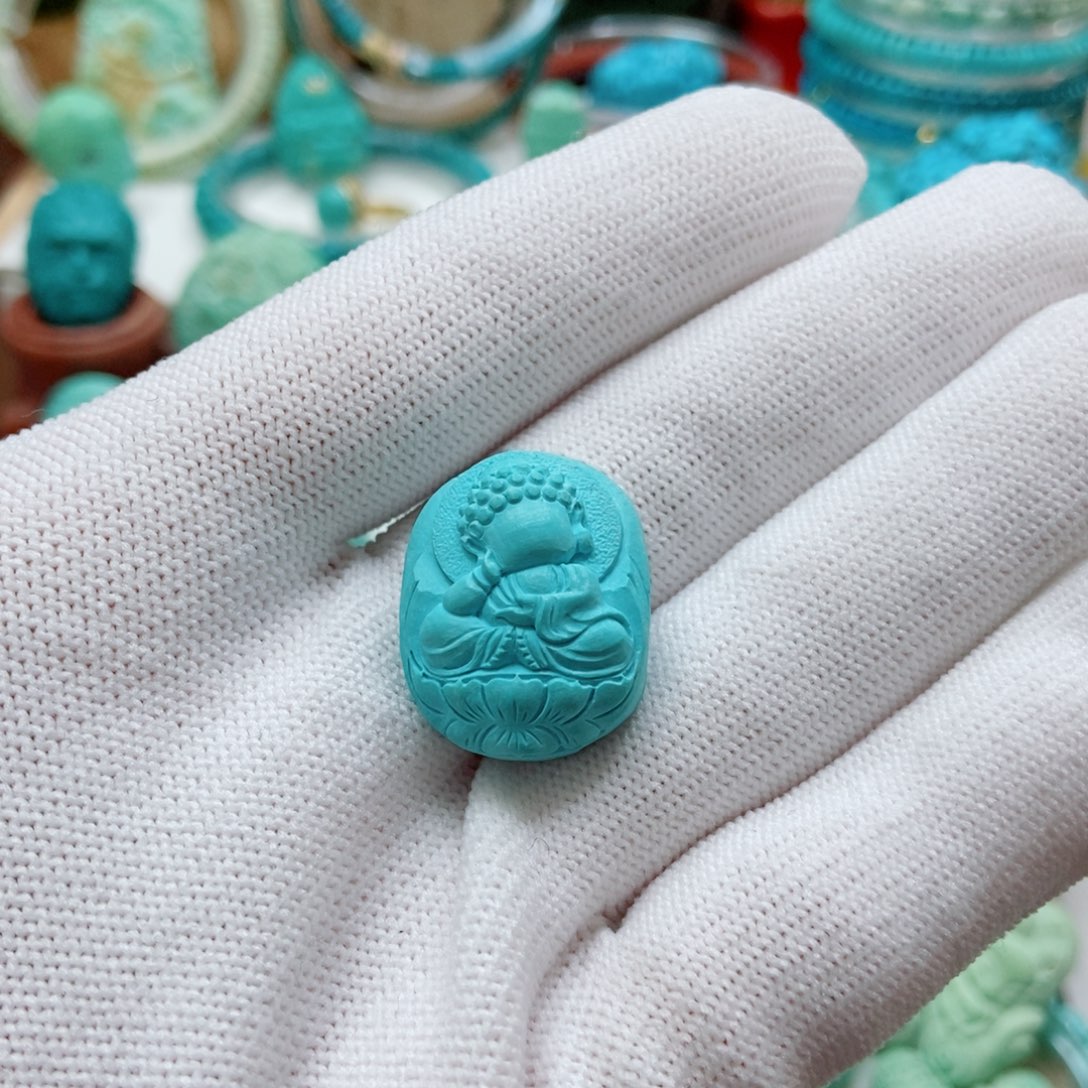 绿松石未镶嵌无相佛