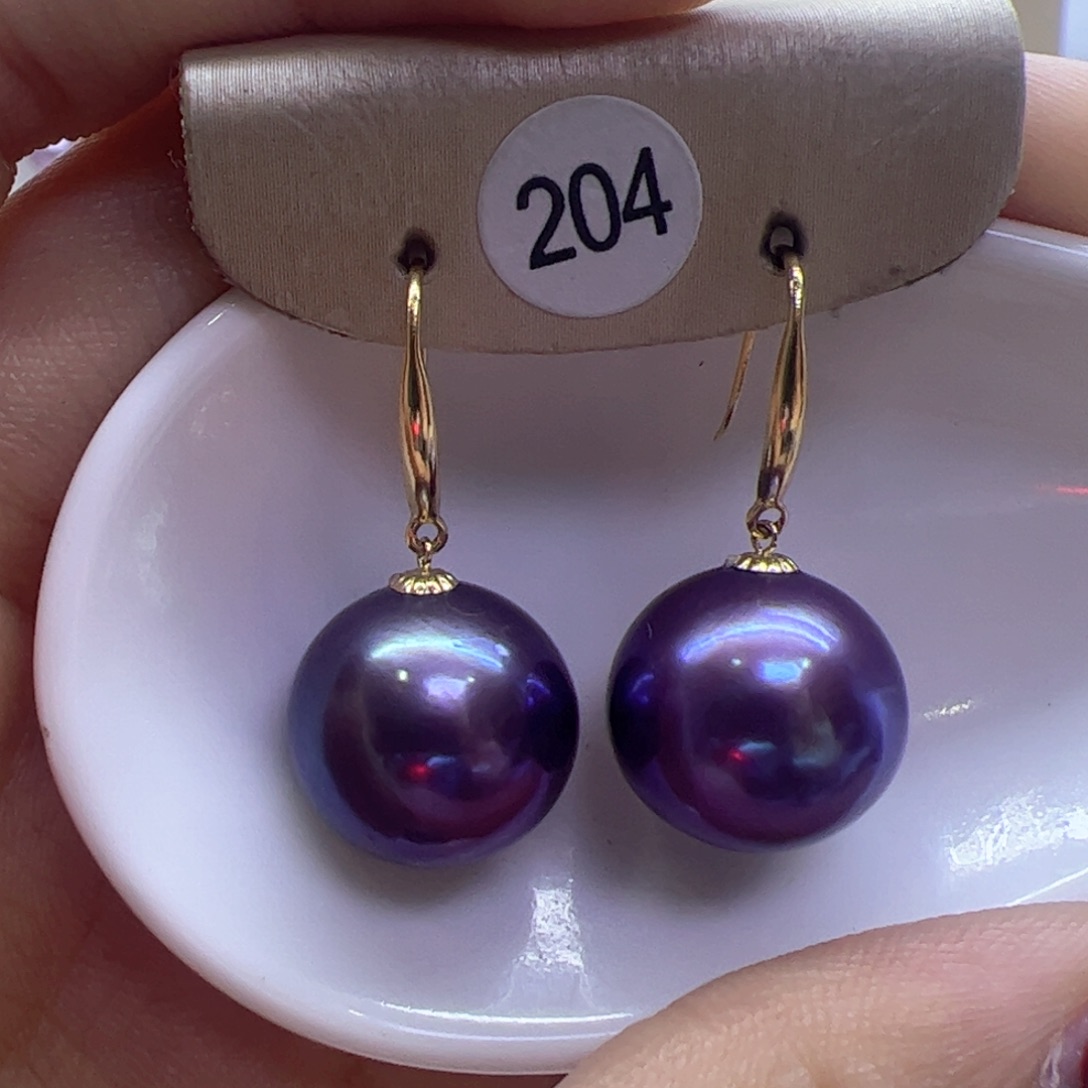 淡水珍珠耳饰18K金镶嵌