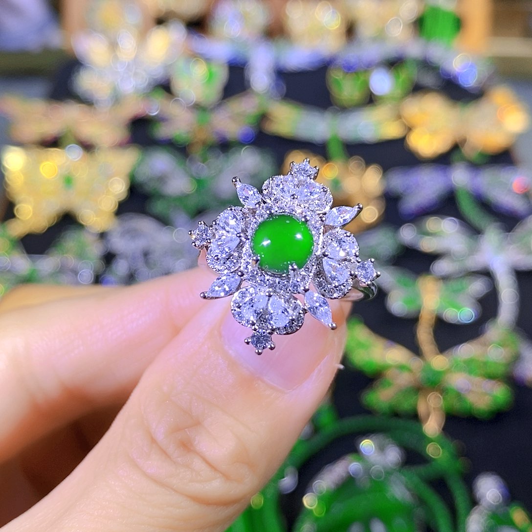 吊坠(不含链)银S925镶嵌翡翠