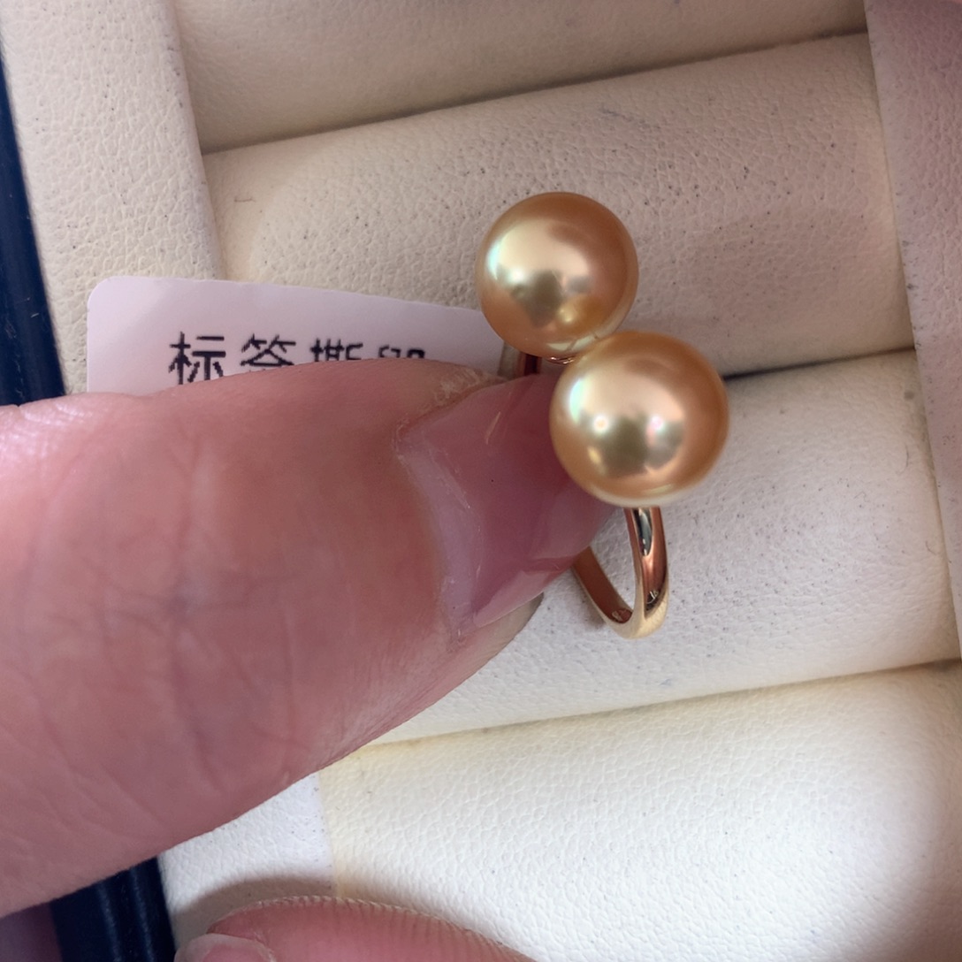 海水珍珠戒指18K金镶嵌