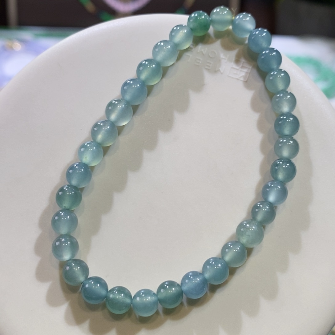 翡翠手链未镶嵌蓝绿手串卡5