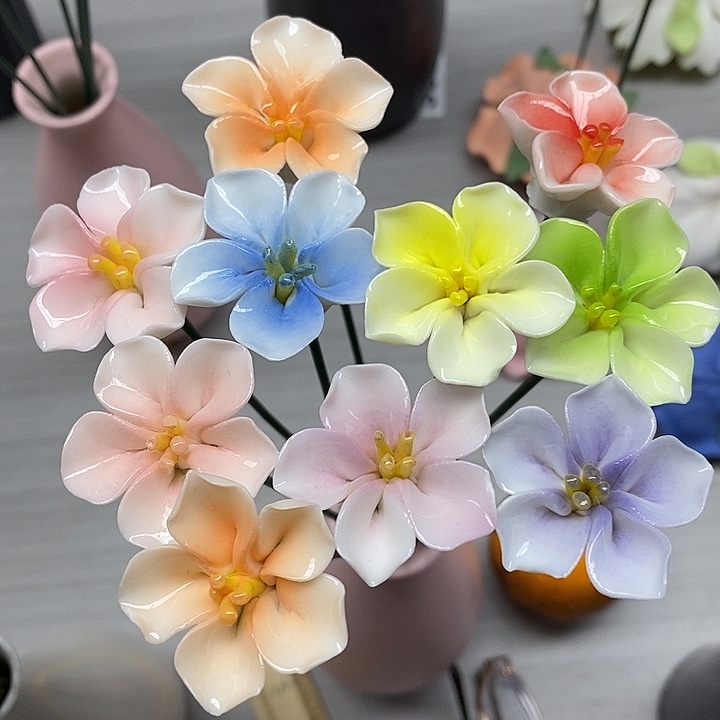 陶瓷陶瓷材料10朵樱花