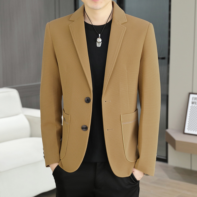 新款商务男士外套春秋西服中青年高档韩版修身短款时尚休闲小西装