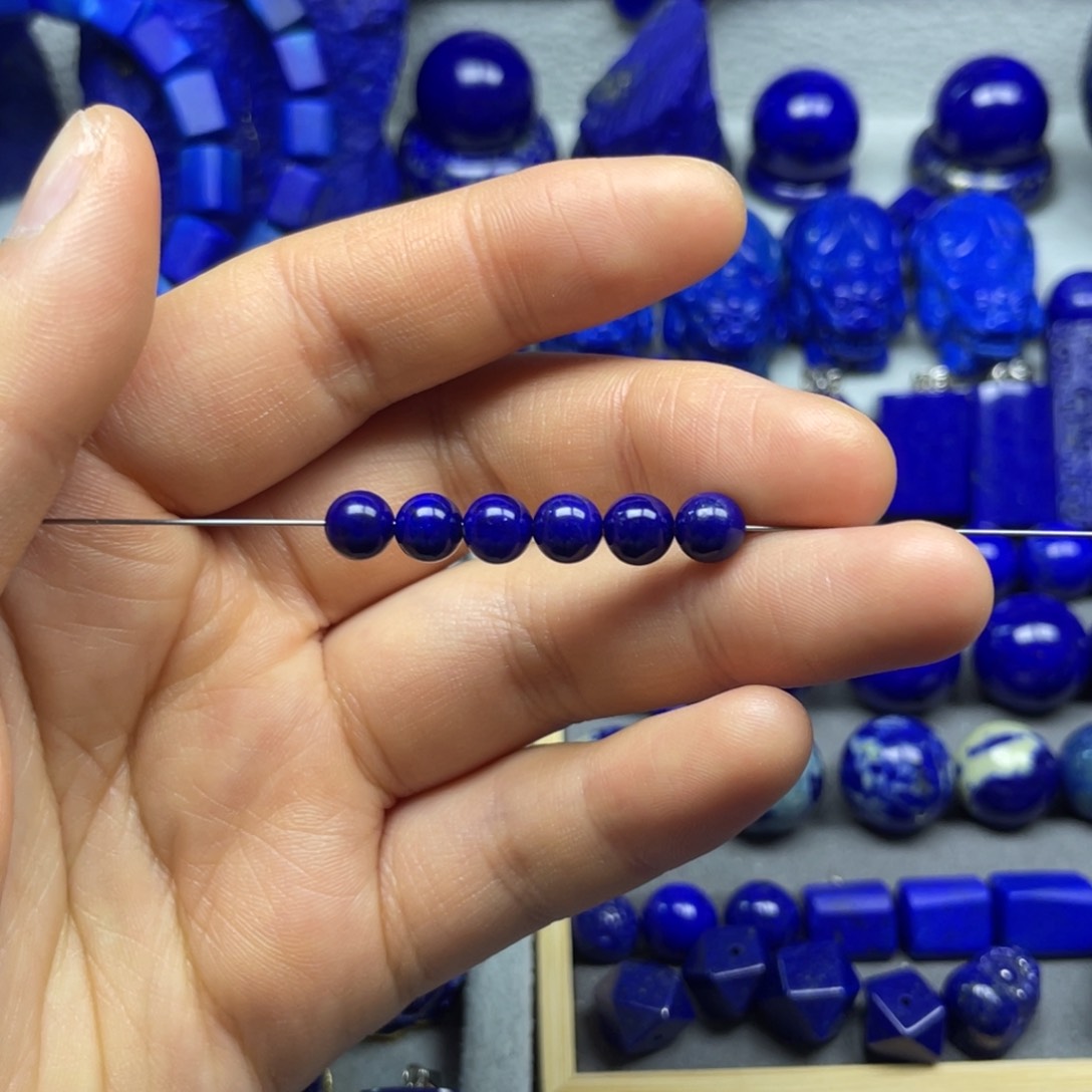 青金石单珠6+未镶嵌平*心