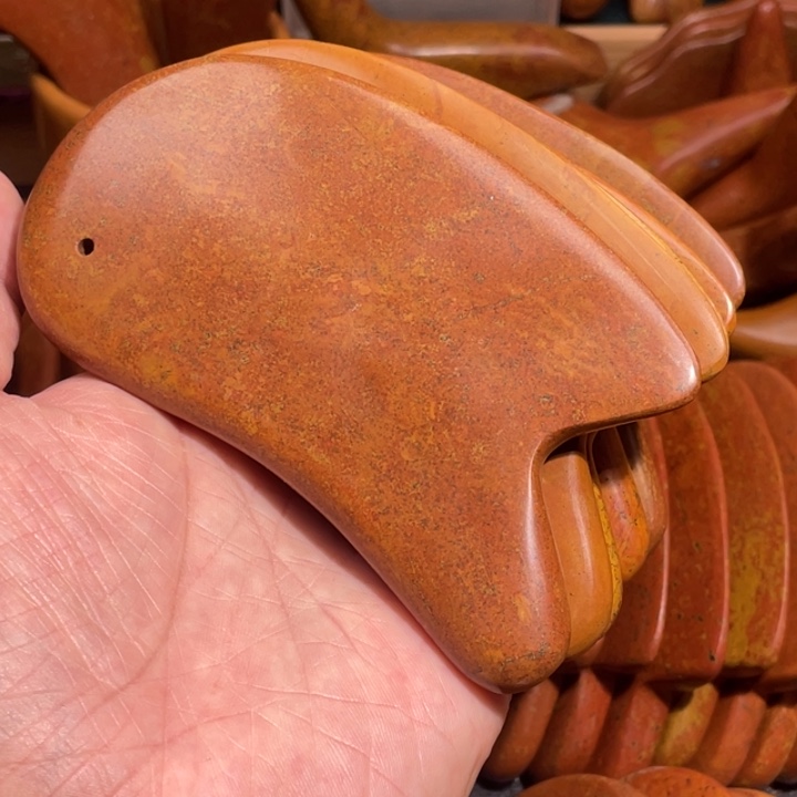 红砭石精品款薄边刮痧板