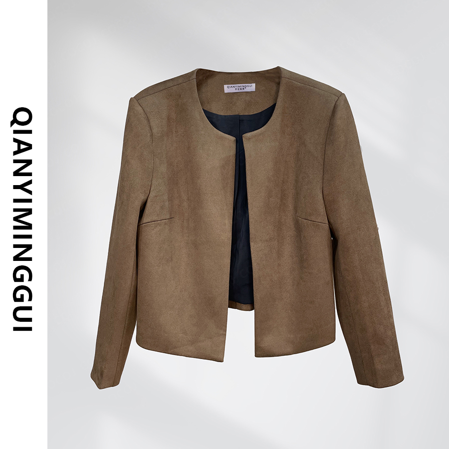 【简约轻奢】麂皮绒外套女秋季新款小香风短款复古外套气质时尚风