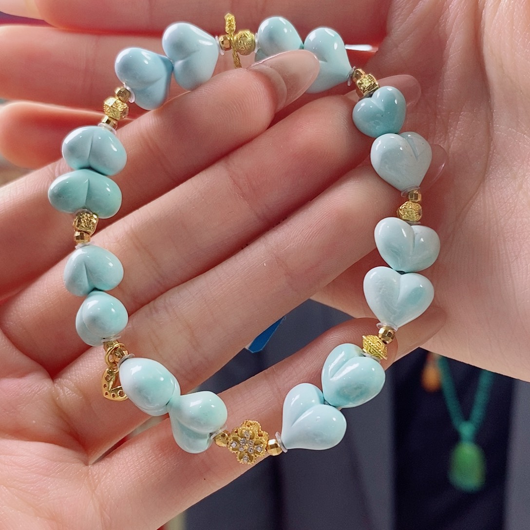 绿松石银S925镀金镶嵌珠宝奇石