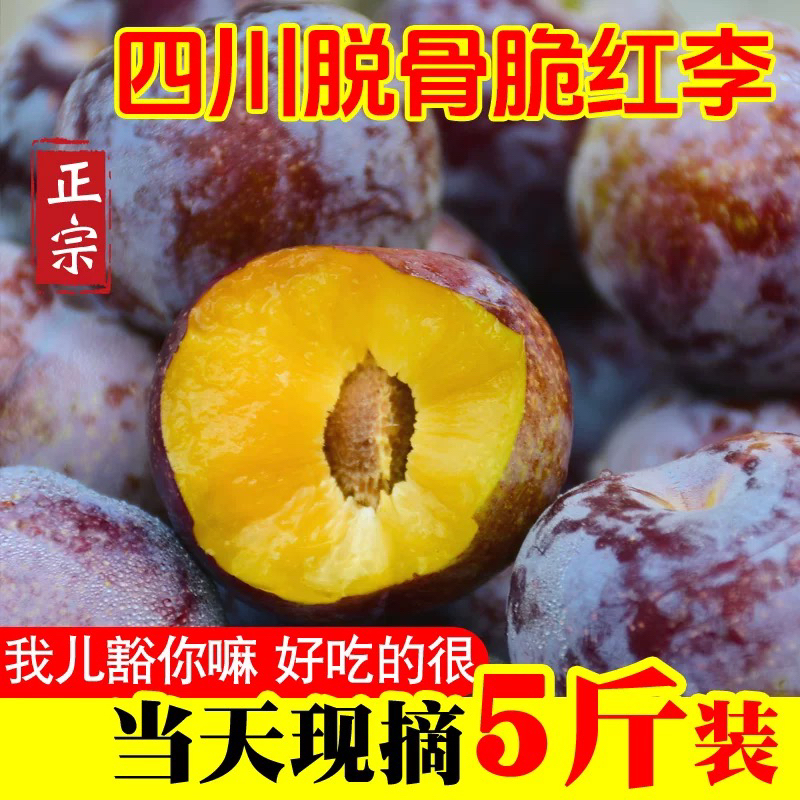四川青红脆李脱骨茵红李新鲜应季脆甜多汁爽口肉厚爽脆当季