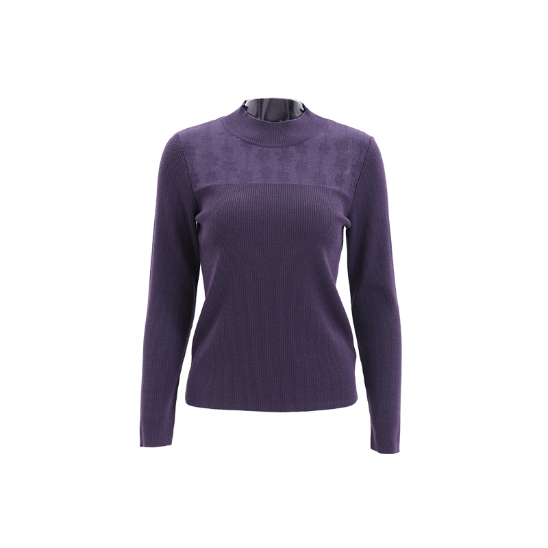 高诗婕新款商场同款镂空半高领百搭针织衫254524348-91