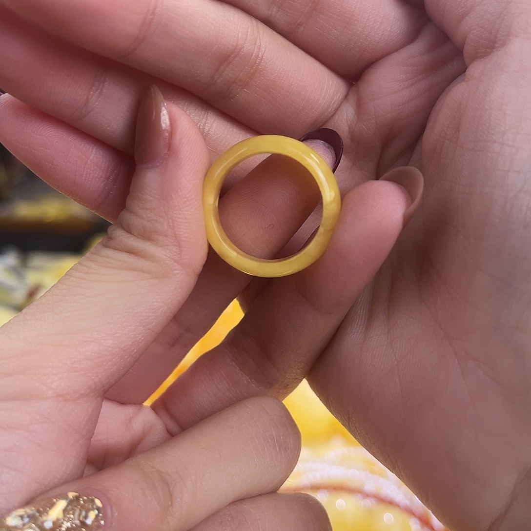 裸石琥珀未镶嵌❤17.3mm直径戒圈