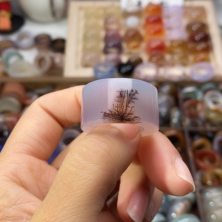 兜***米玛瑙/玉髓未镶嵌戒指A9不退换扩18.7圈口定制送一