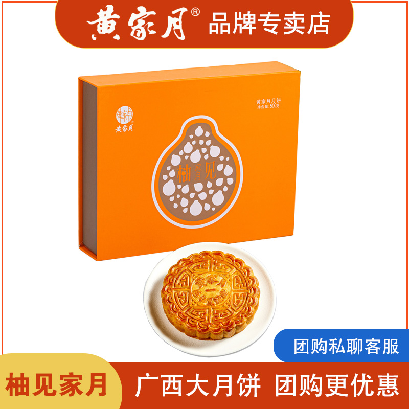 黄家月【柚见家月】1斤500克五仁叉烧传统广式大月饼中秋礼盒