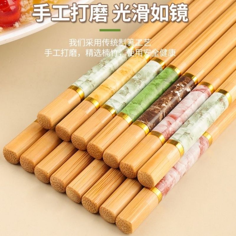 新中式手工休闲风中国风磨砂筷子木筷家用日式卫生