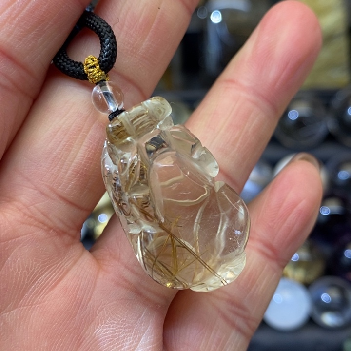 【闪购商品】水晶天然发晶貔貅吊坠挂件未镶嵌