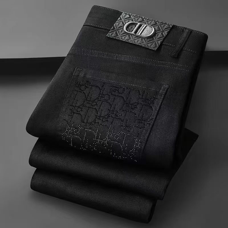 【手工定制贴钻】高街艺术牛仔裤小直筒