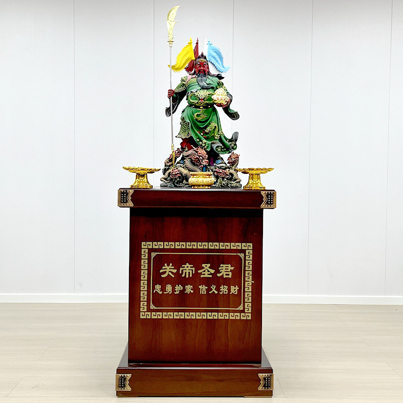 武财神佛像九龙关公摆件客厅立刀元宝关二爷关帝树脂彩绘店铺公司