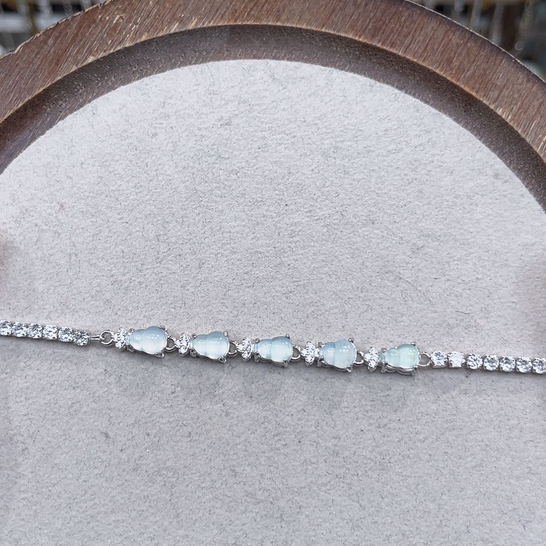 翡翠银S925镶嵌手链