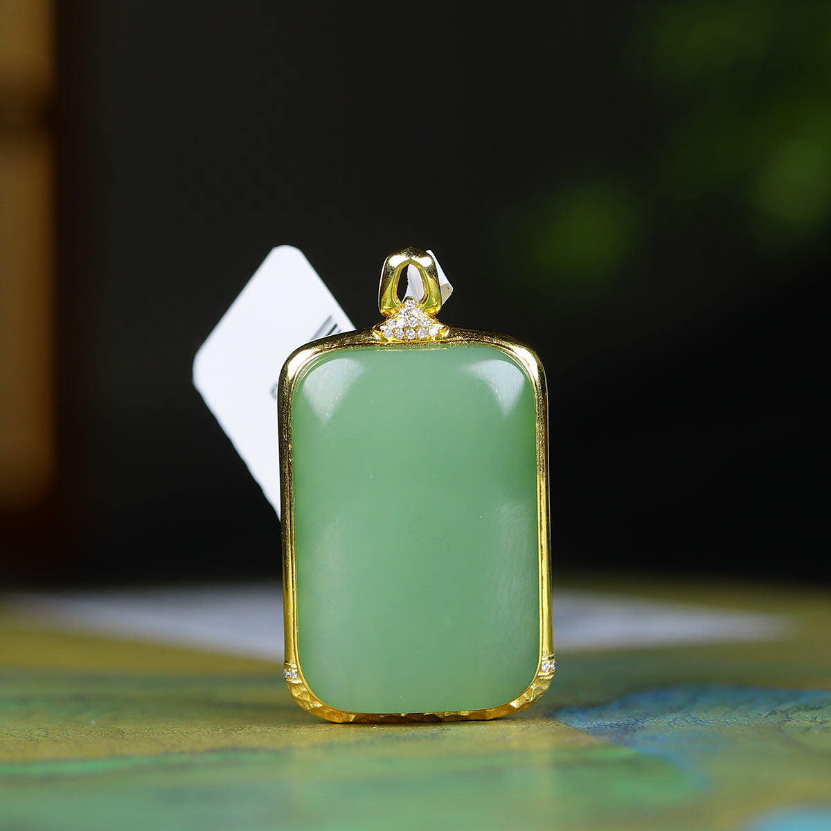 120302和田玉碧玉牌