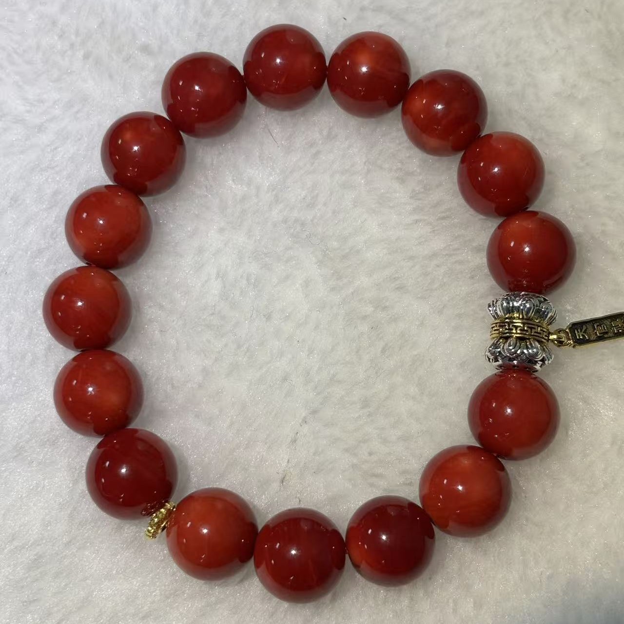 【大美设计款】 红色圆珠手串