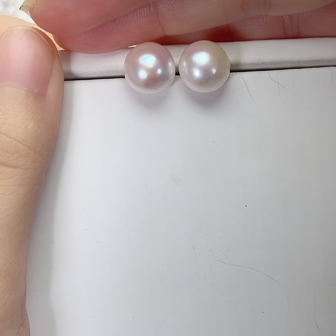 银S925镶嵌淡水珍珠耳饰