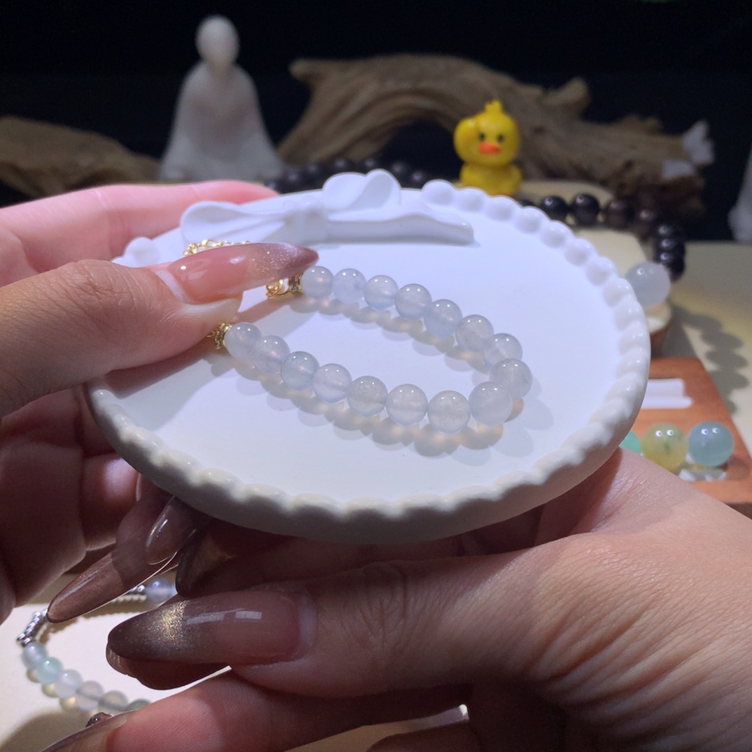 翡翠手链未镶嵌6+烟雨