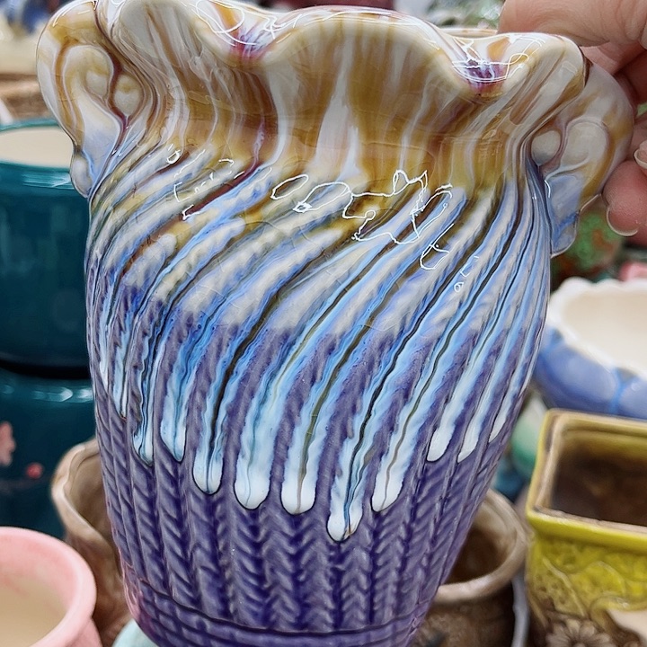 多肉绿植陶瓷花盆9.9包邮，有孔