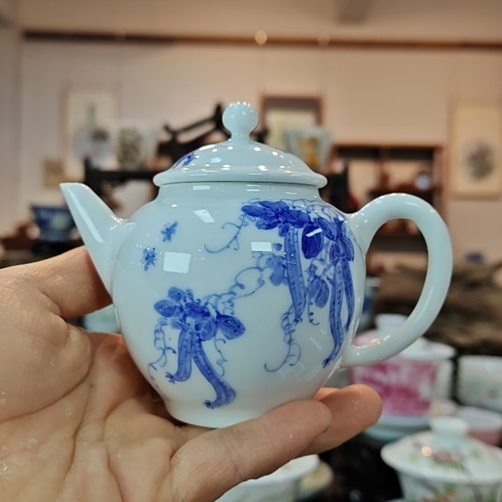 兔**儿景德镇手工手绘丝瓜手工壶