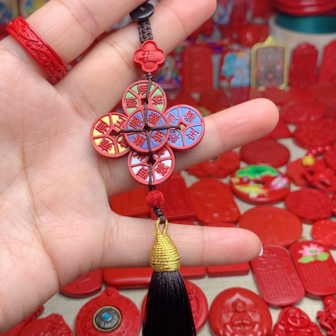 天然辰砂工艺品朱砂钥匙扣