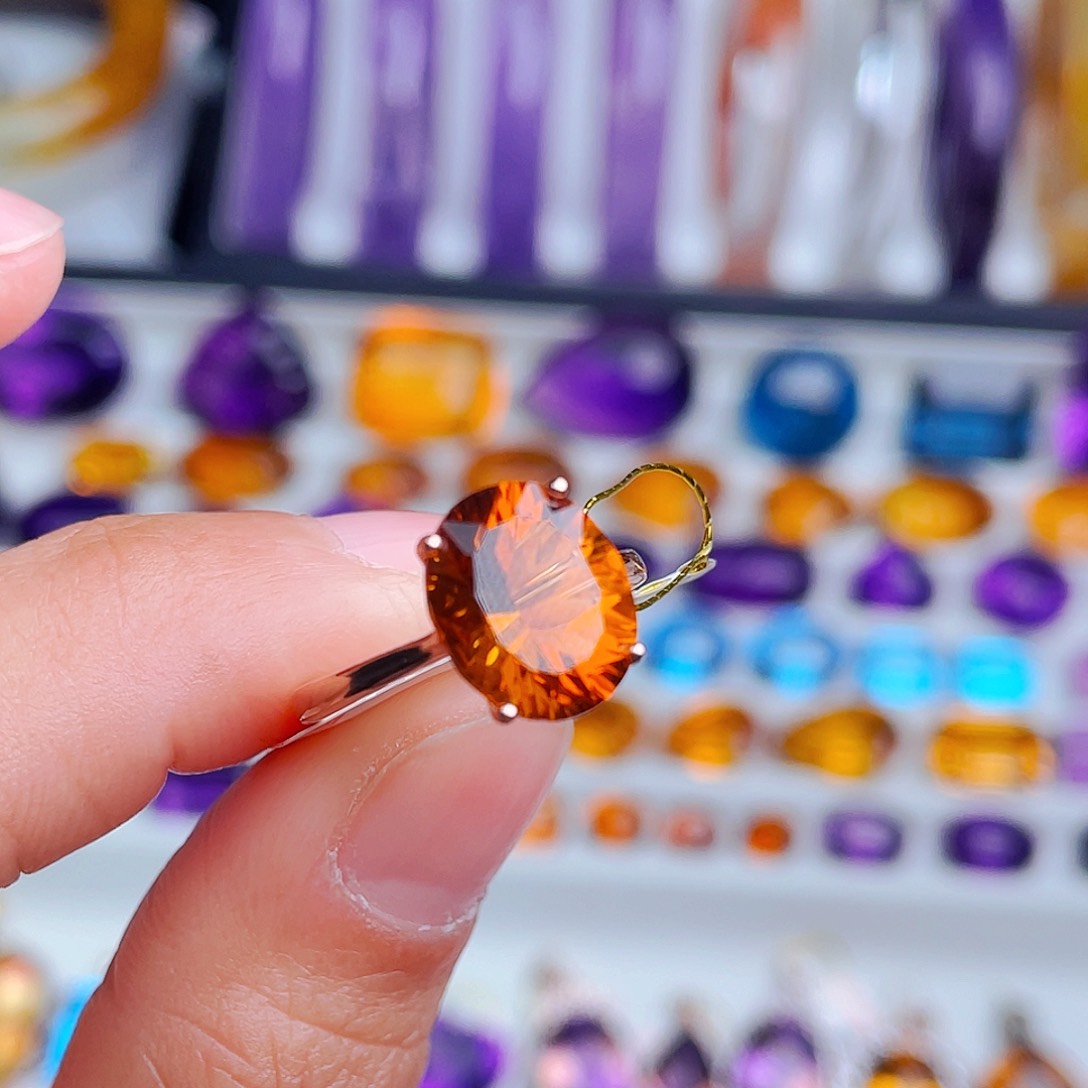 银S925镶嵌戒指黄晶天然保真