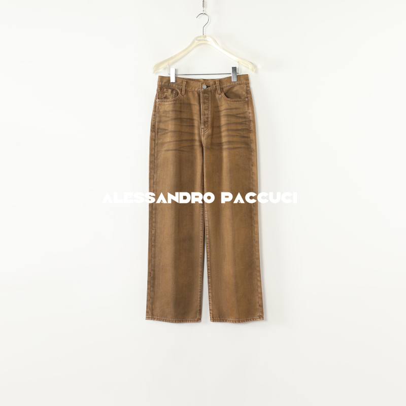 AP洛哥53050NK【尘封记忆】100棉压褶猫须时尚百搭休闲牛仔长裤