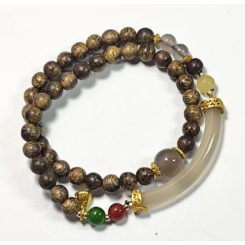 增香沉香木116 精品双圈手串wy116（无礼盒）