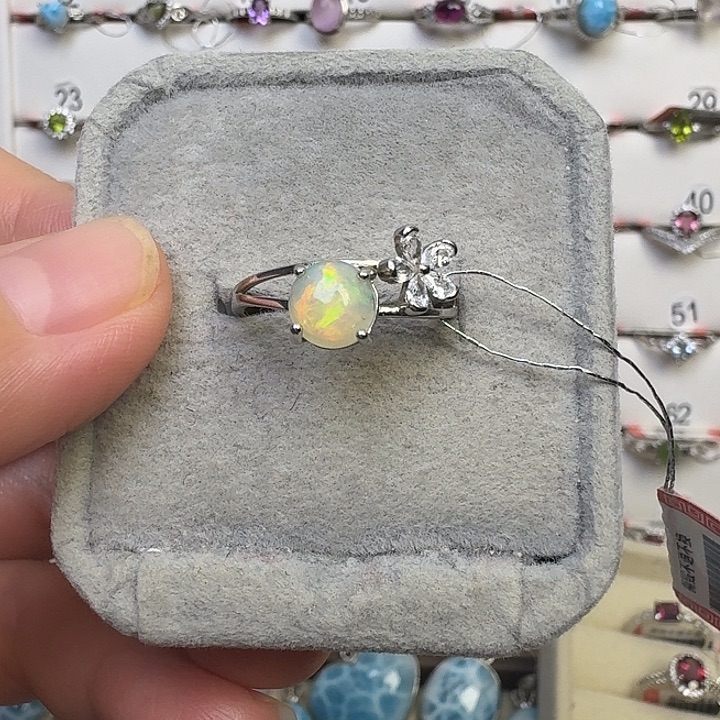 碧玺银S925镶嵌戒指