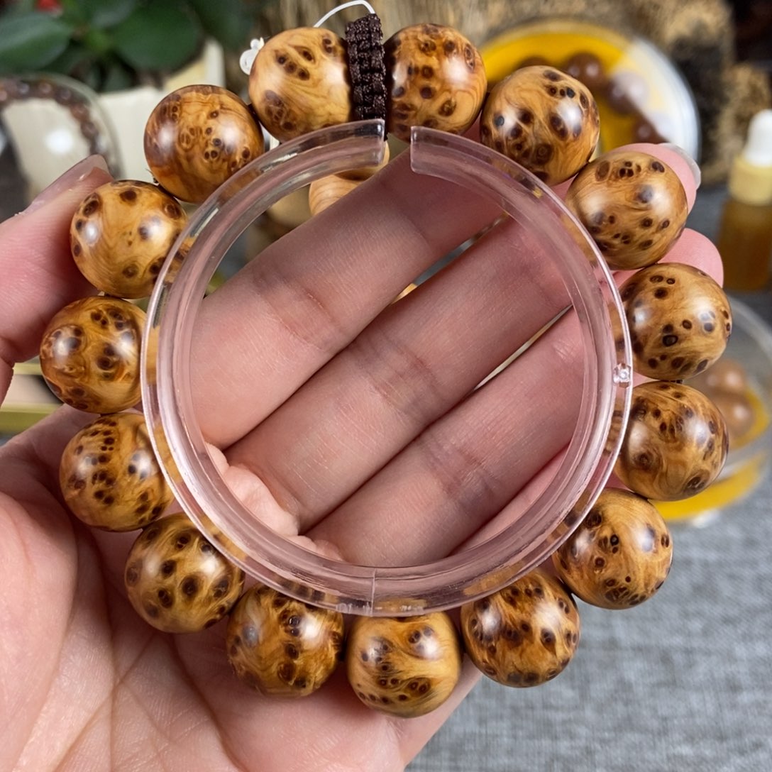 柏木（崖柏）手串/手链北太行1.5满瘤疤火焰闪电精品手串