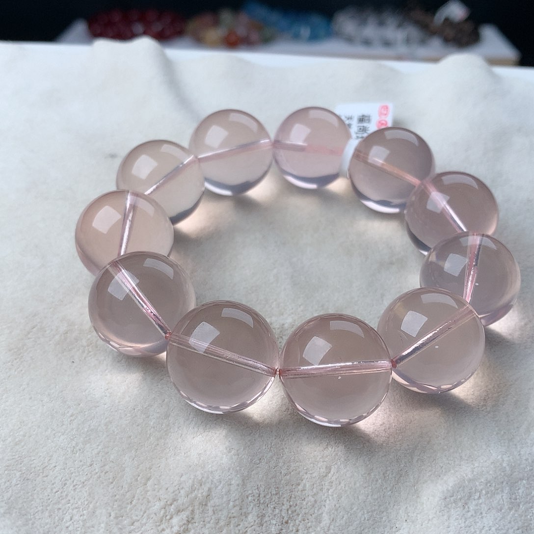 水晶手串未镶嵌冰橘粉