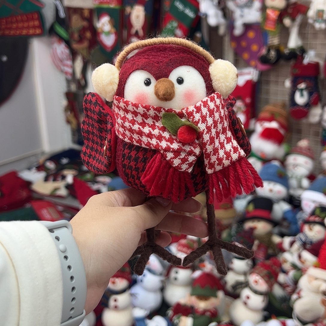 猫***酱毛绒耳机泡沫鸟摆件