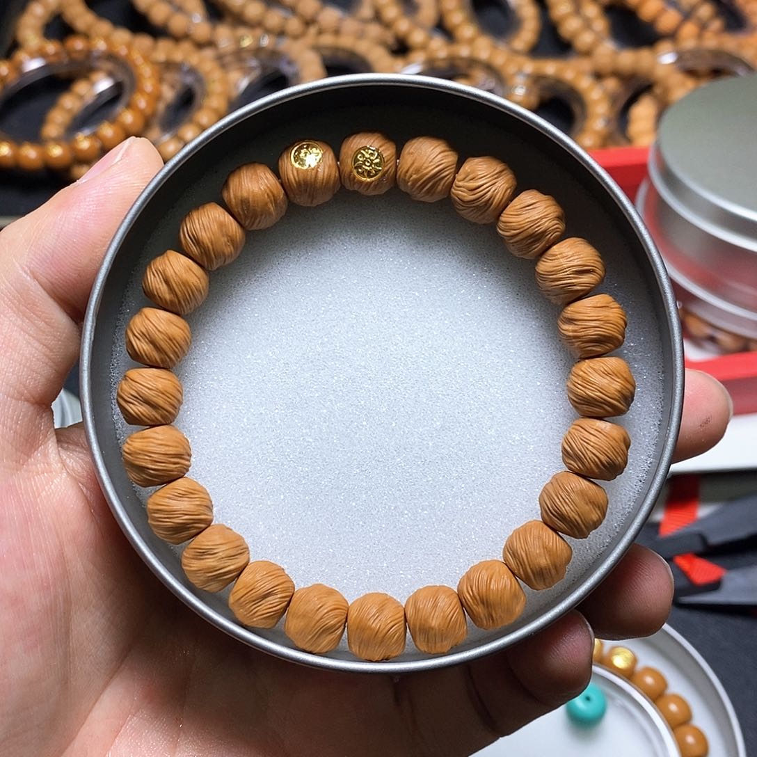 猴头核桃手串双18k金标鬼印10左右全品82号