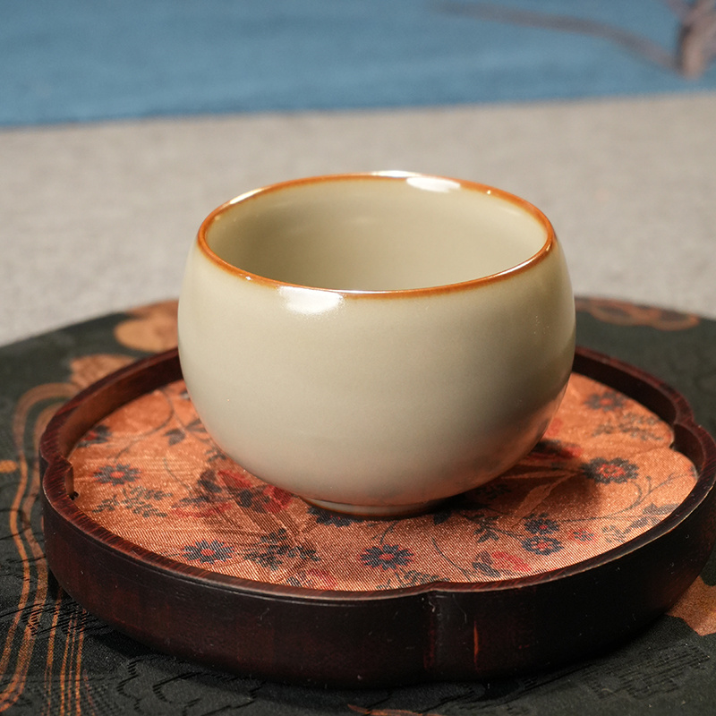 铁胎仿古汝窑主人杯罗汉杯