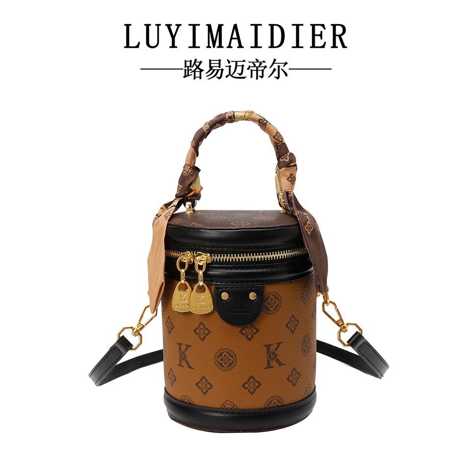 时尚洋气手提小包包女2025新款高级质感爆款水桶包百搭单肩斜挎包