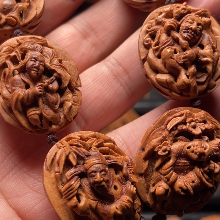 桃核手工八仙手持