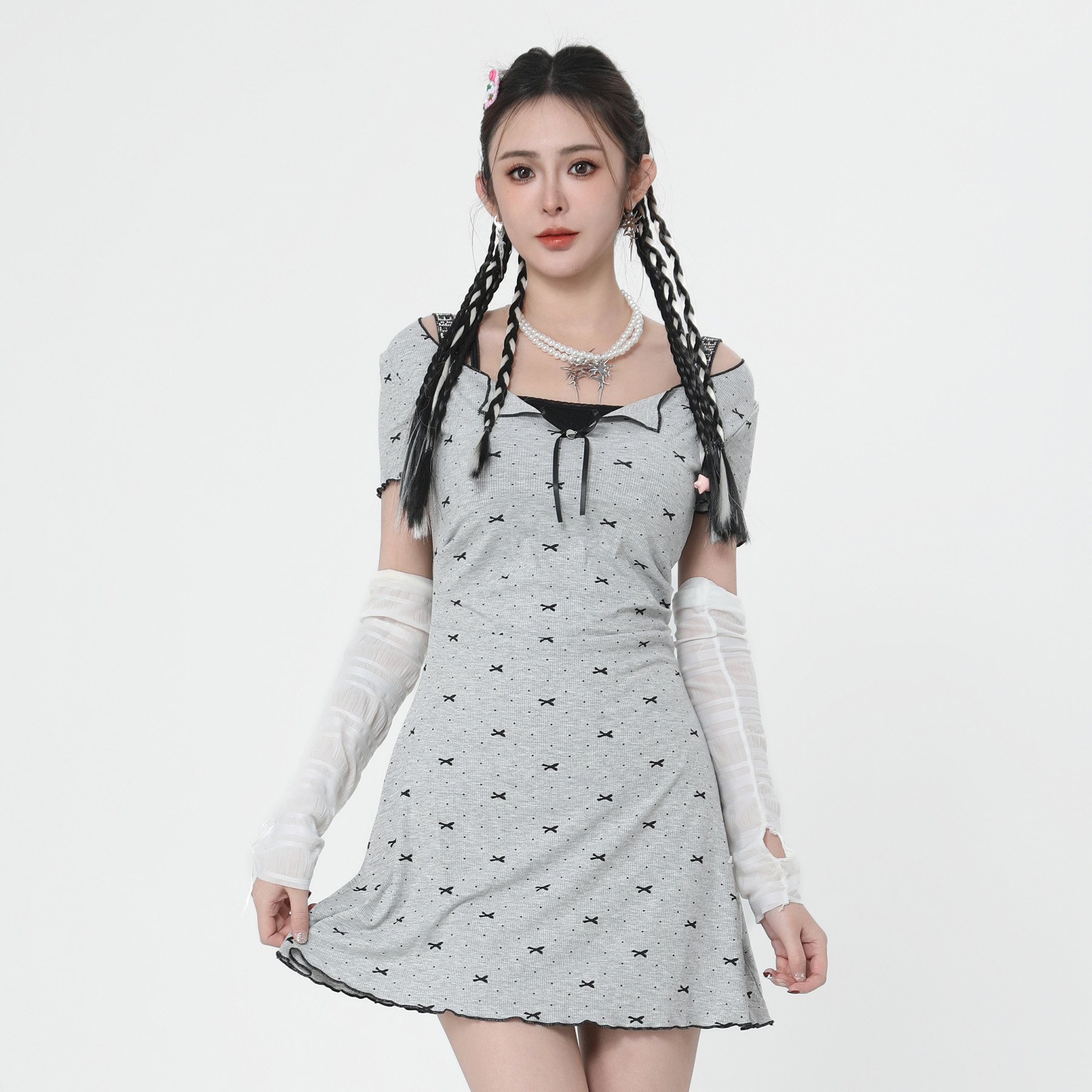 ANPK纯欲甜美短袖连衣裙A5F15C0162