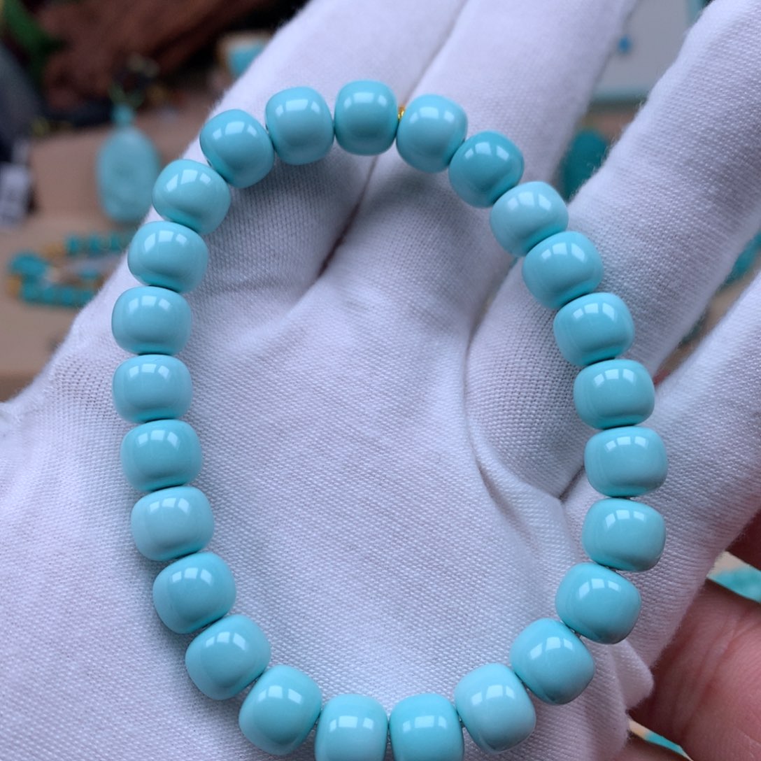 绿松石精品8.6老型手串未镶嵌