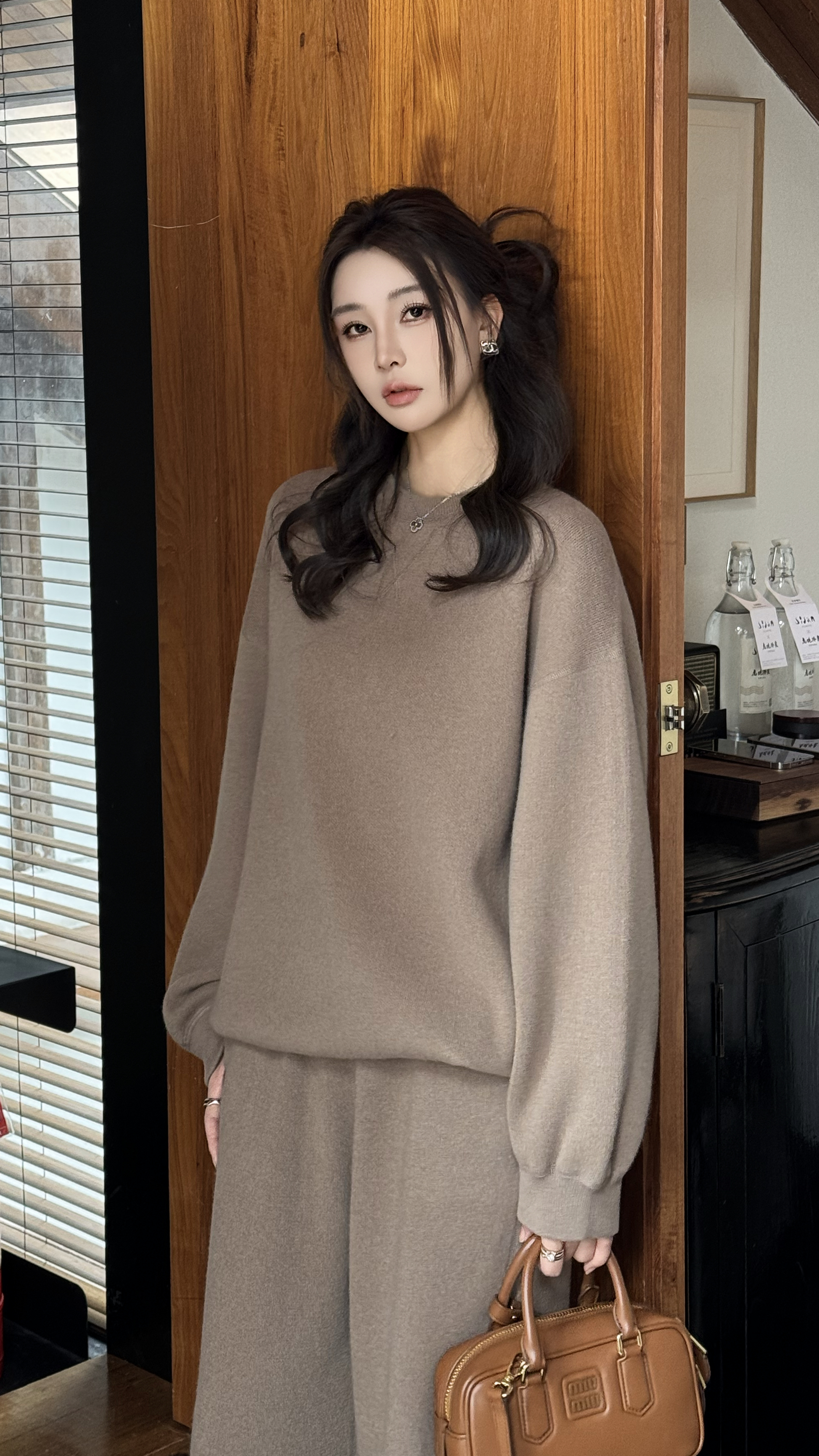 NINGLYNN STUDIO 【静安】羊毛百搭休闲运动套装两件套  361216